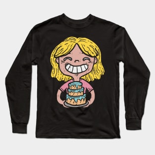 Cute laughing Cupcake Baking Girl - Funny Cake Dealer Gift Long Sleeve T-Shirt